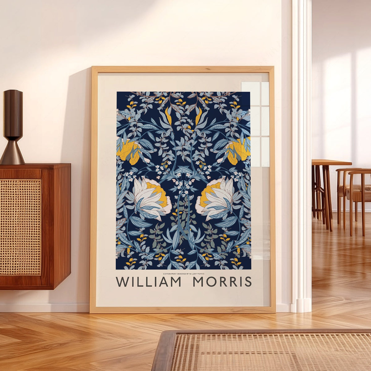 William Morris Fleurs bleues - Estampe d'art mural botanique