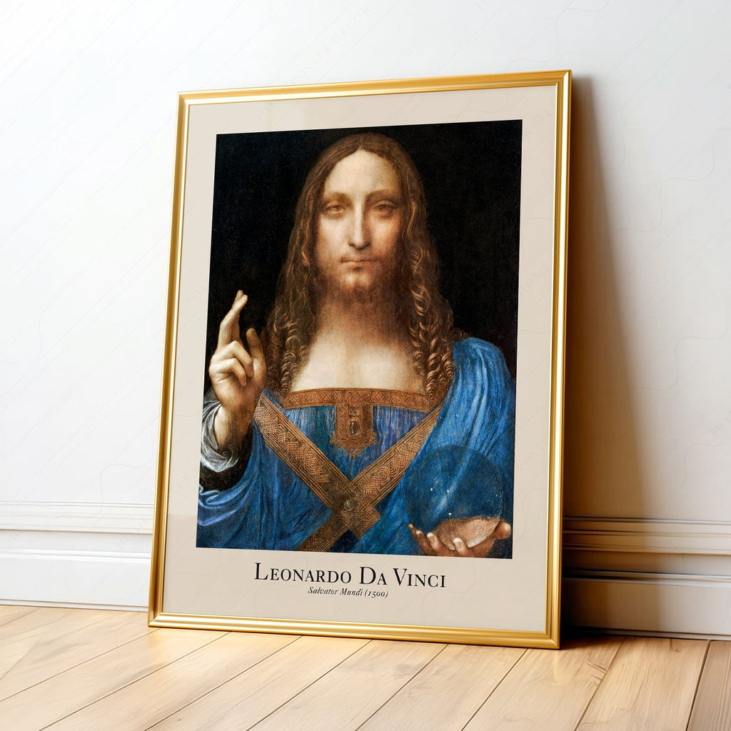 Leonardo da Vinci Salvator Mundi Art Print – Renaissance Wall Art Poster