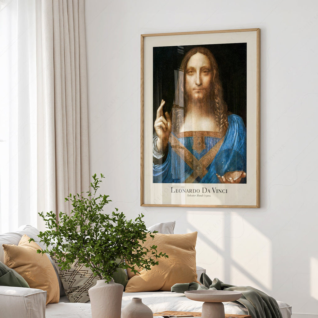 Leonardo da Vinci Salvator Mundi Art Print – Renaissance Wall Art Poster