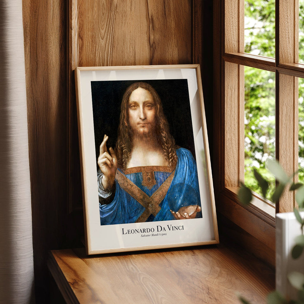 Leonardo da Vinci Salvator Mundi Art Print – Renaissance Wall Art Poster