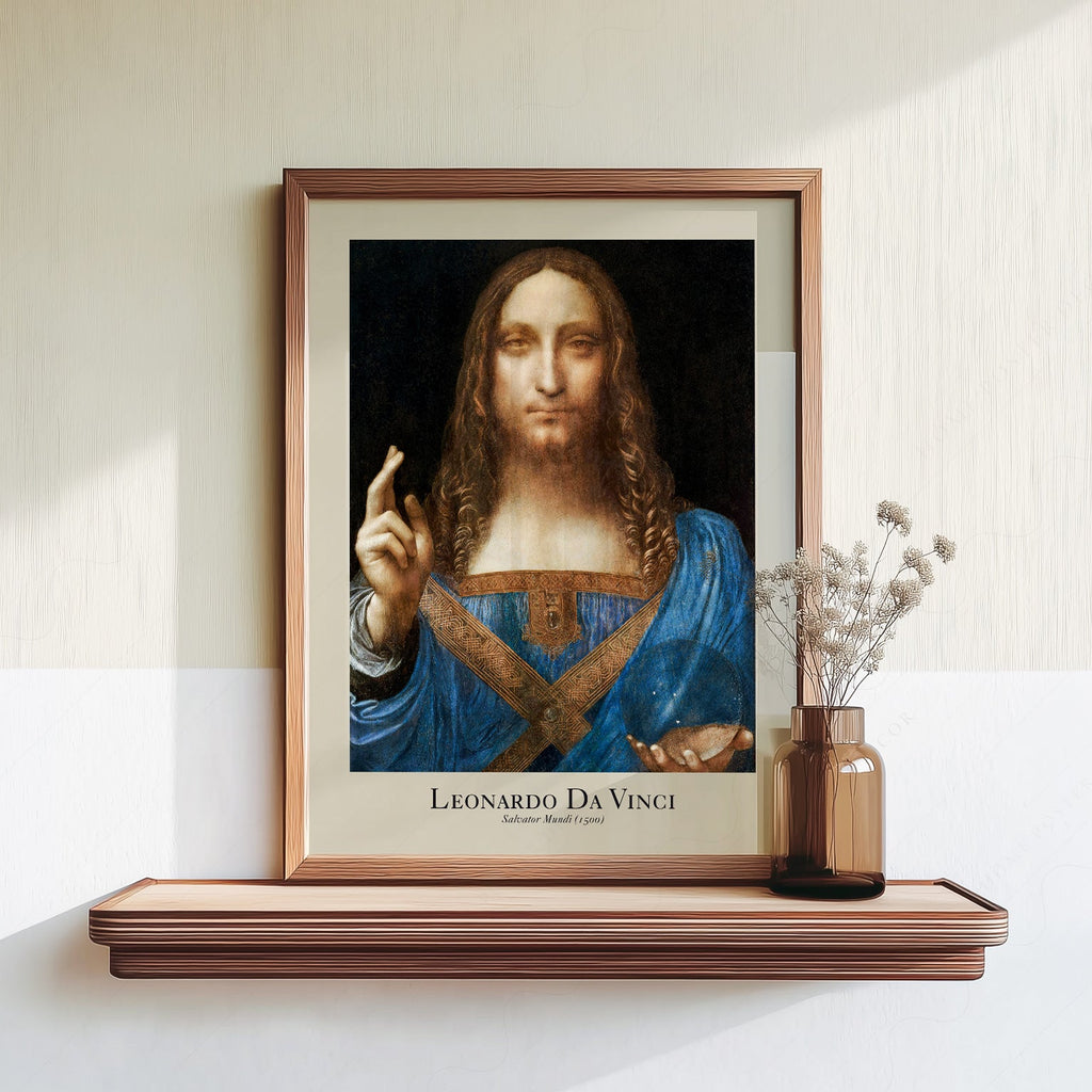 Leonardo da Vinci Salvator Mundi Art Print – Renaissance Wall Art Poster