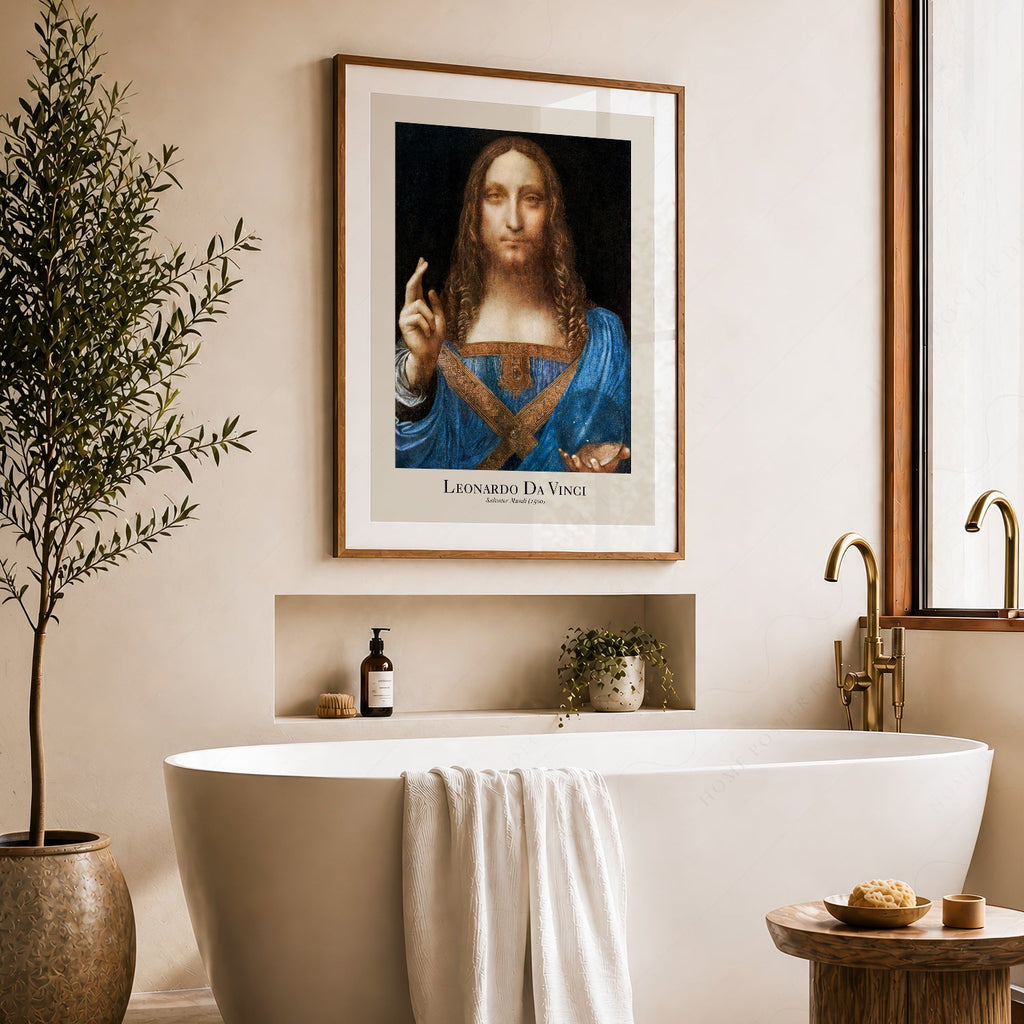Leonardo da Vinci Salvator Mundi Art Print – Renaissance Wall Art Poster