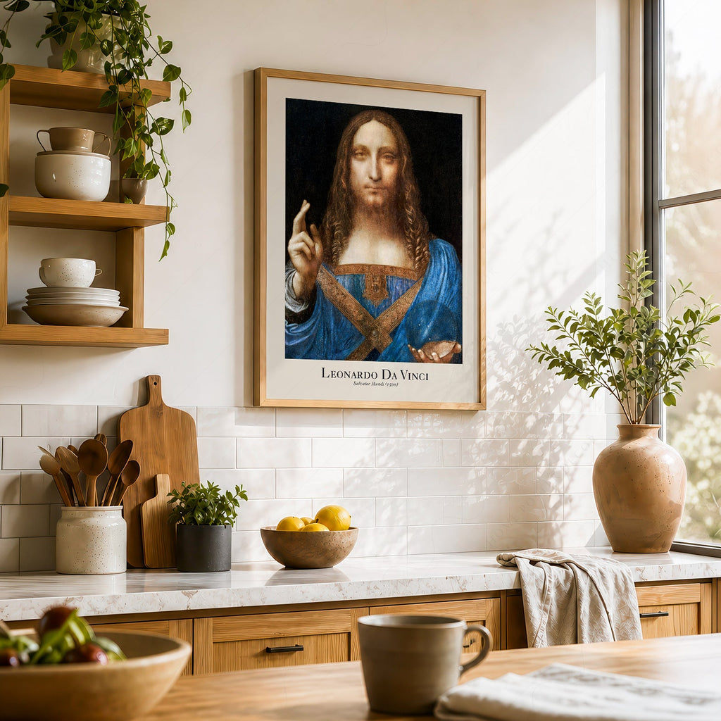 Leonardo da Vinci Salvator Mundi Art Print – Renaissance Wall Art Poster