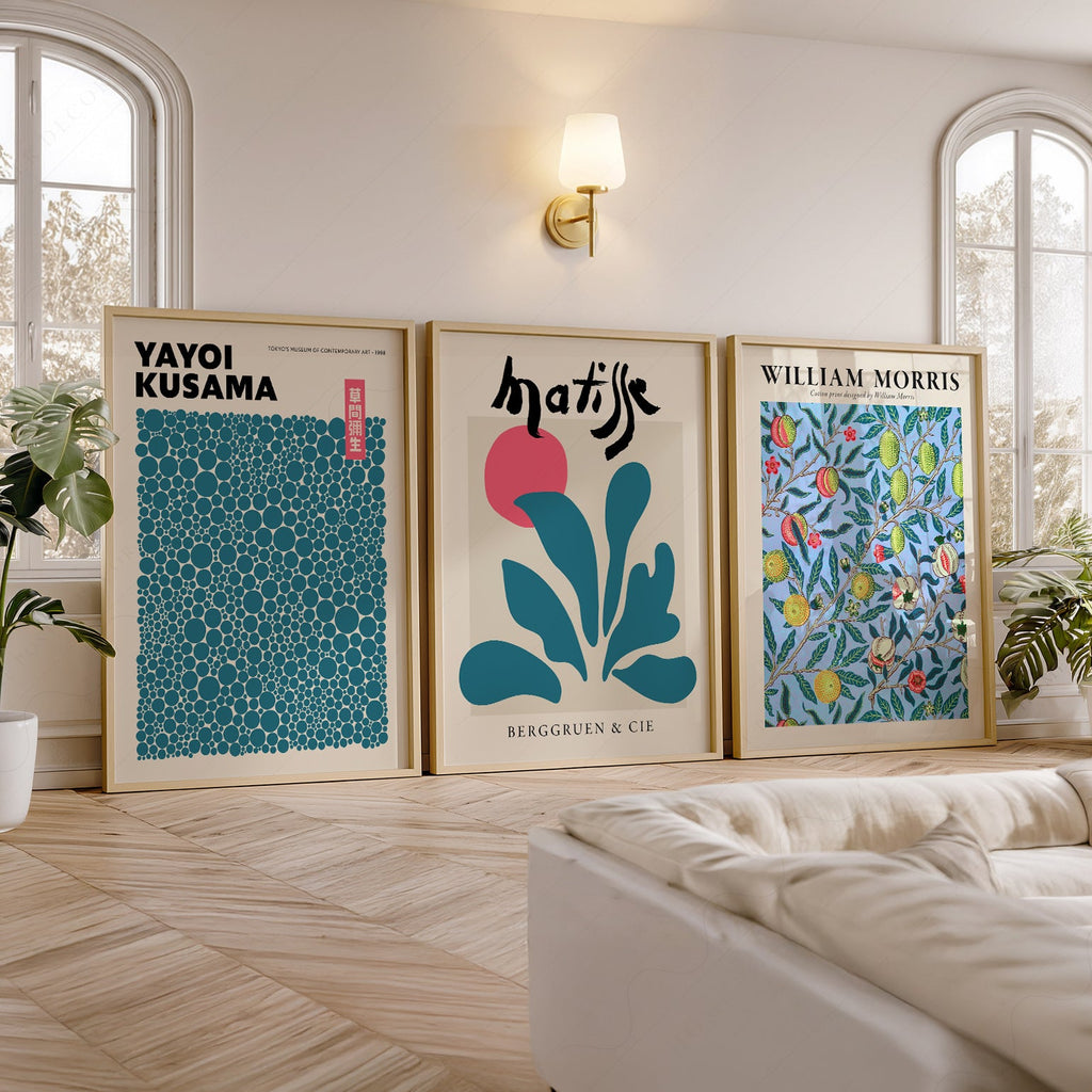 Kusama Matisse William Morris, ensemble de 3 imprimés – Art mural galerie éclectique
