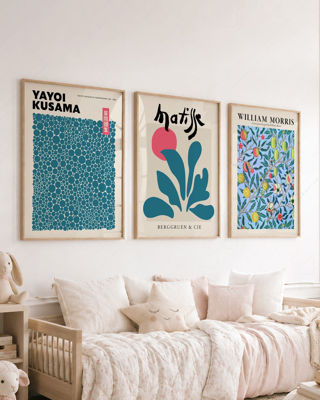 Kusama Matisse William Morris, ensemble de 3 imprimés – Art mural galerie éclectique