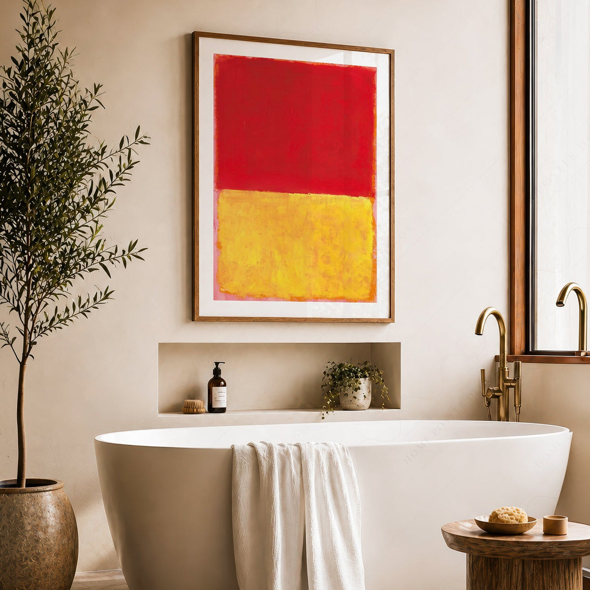 Mark Rothko Red and Yellow Abstract Art Print – Modern Wall Decor