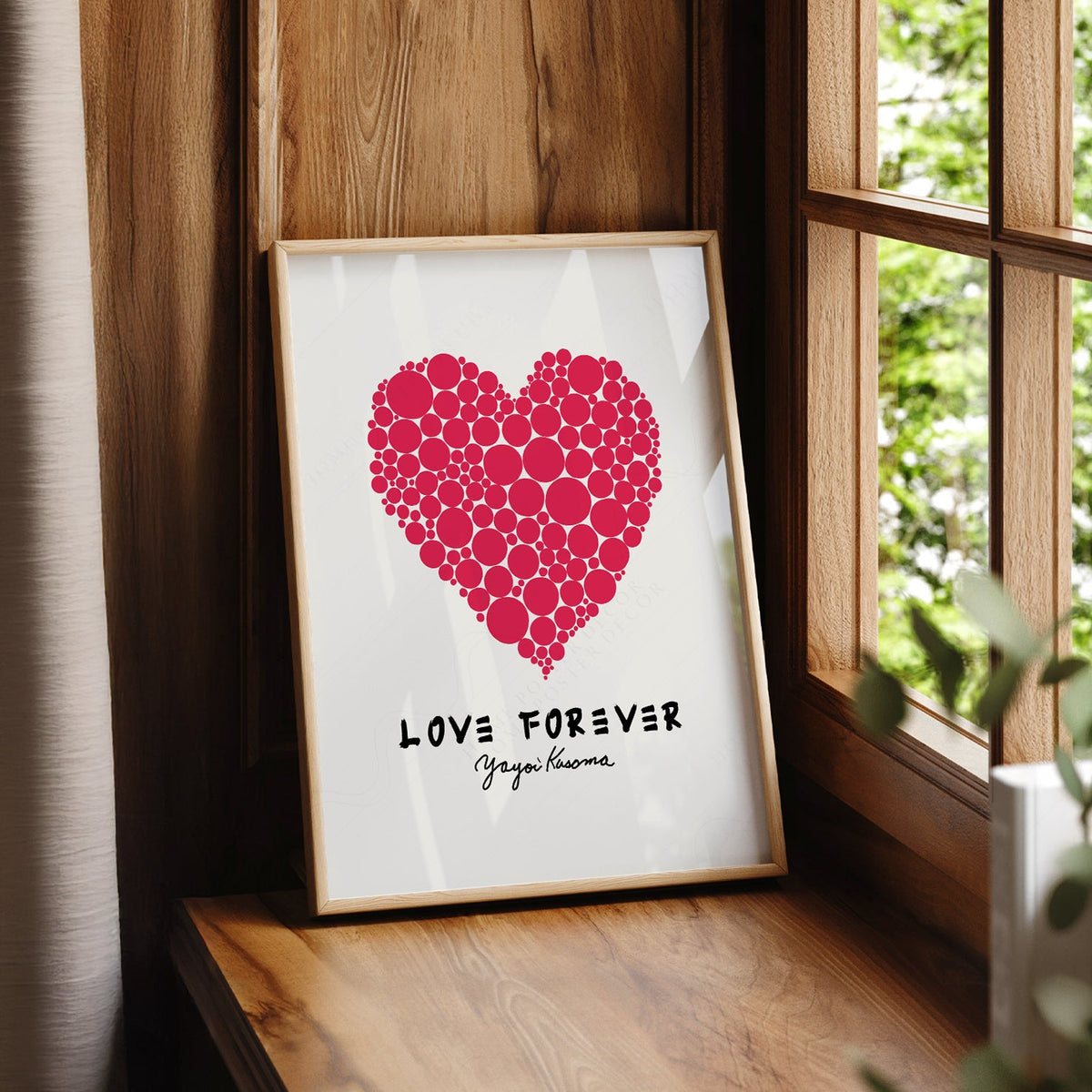Yayoi Kusama Love Forever Art Print – Red Heart Polka Dot Poster