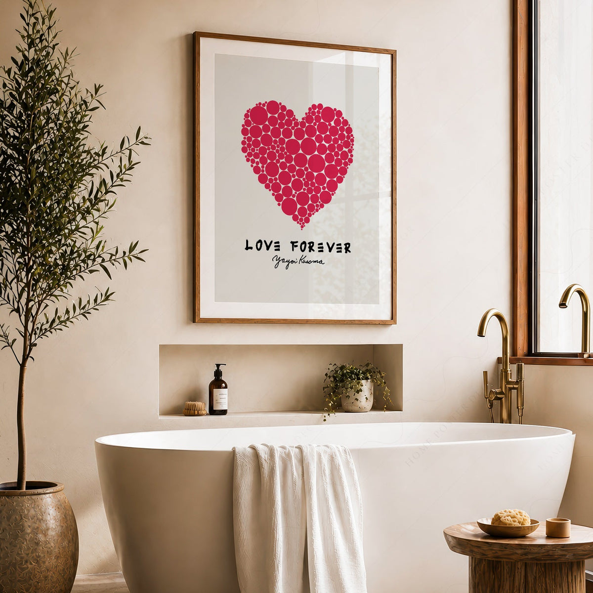 Yayoi Kusama Love Forever Art Print – Red Heart Polka Dot Poster