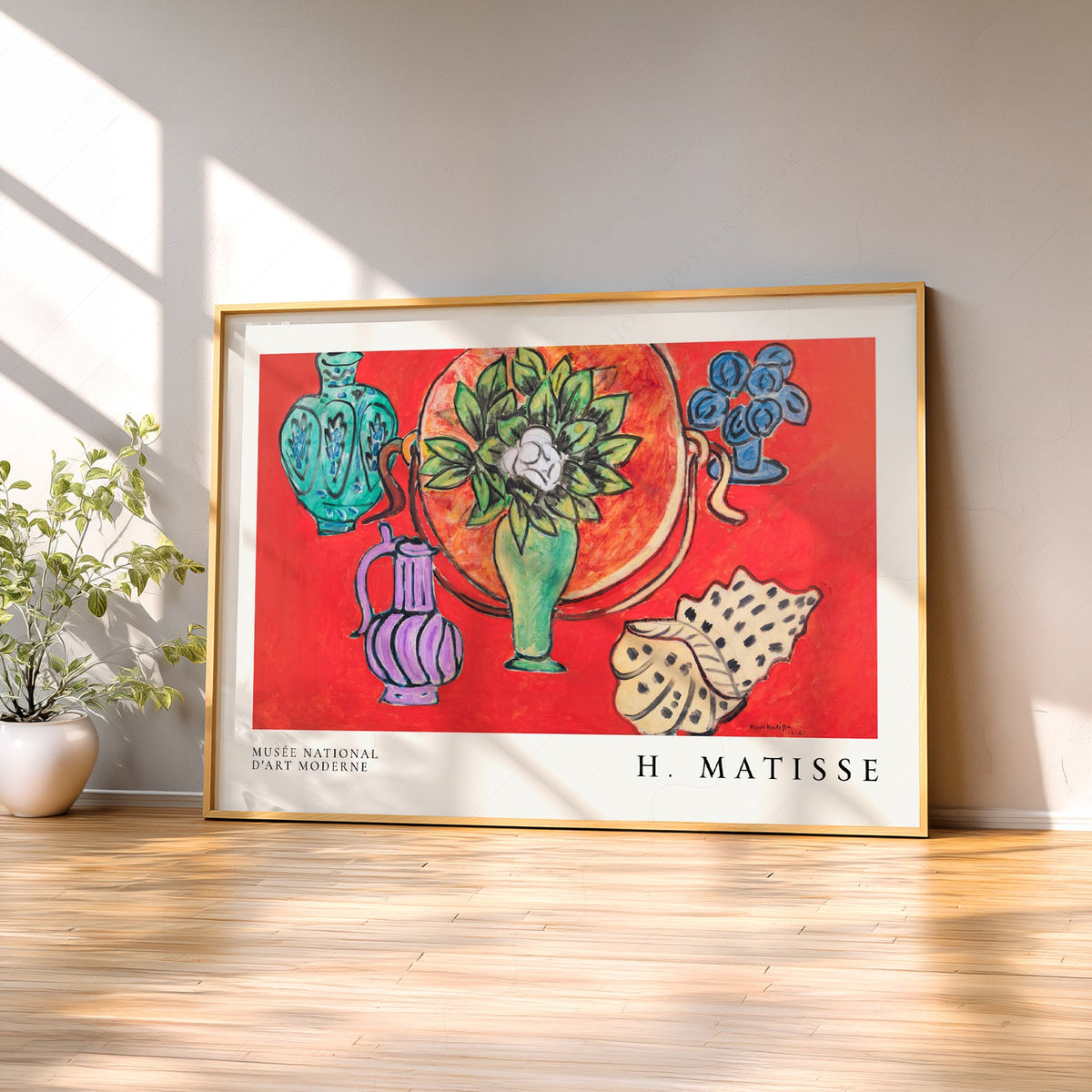 Henri Matisse Still Life with Magnolia Art Print – Vibrant Red Wall Decor