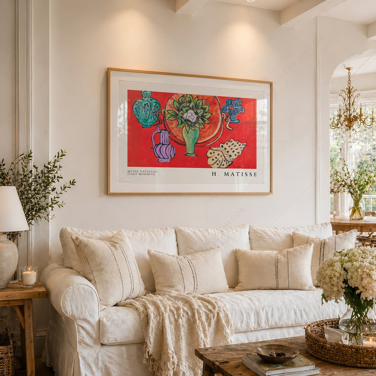 Henri Matisse Still Life with Magnolia Art Print – Vibrant Red Wall Decor