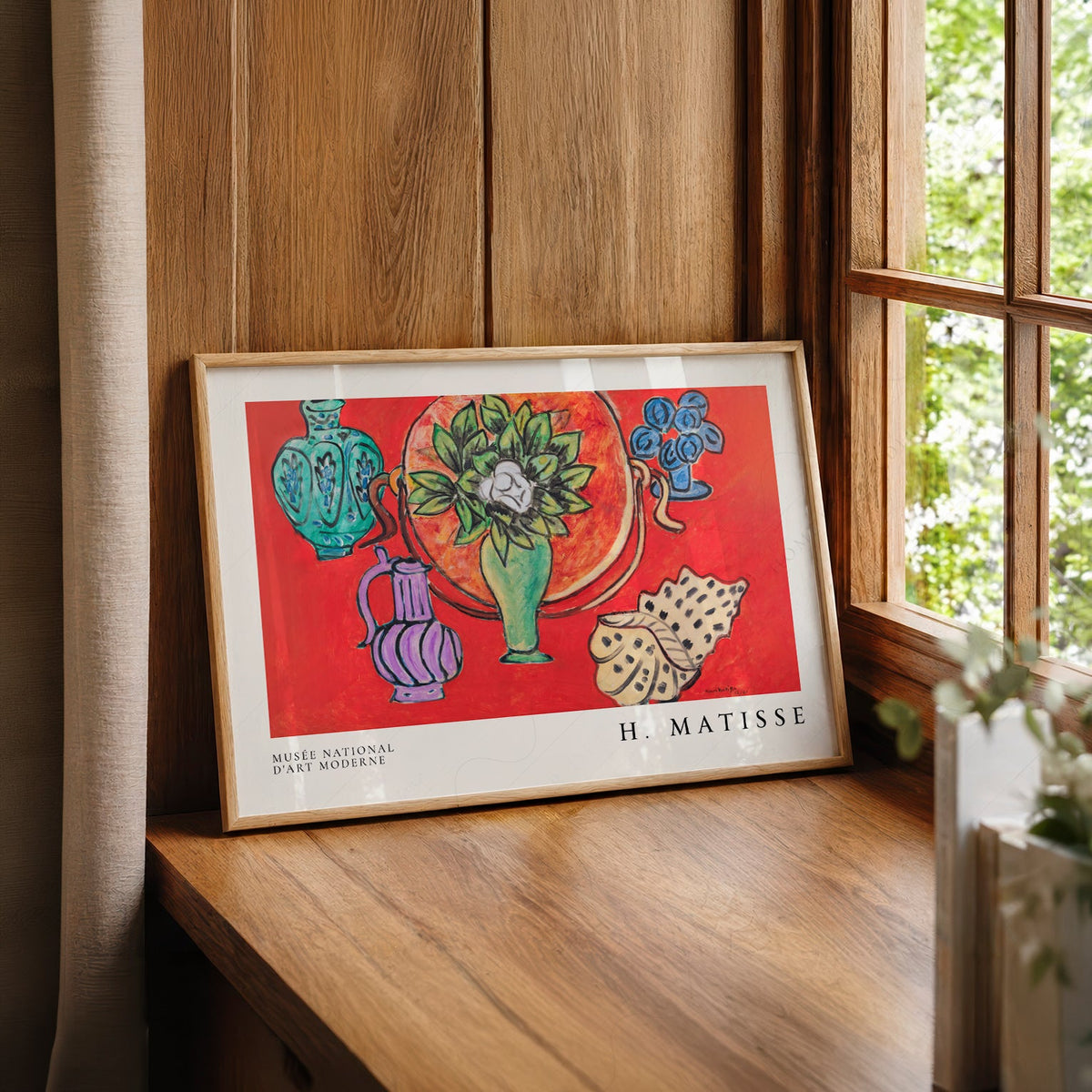 Henri Matisse Still Life with Magnolia Art Print – Vibrant Red Wall Decor