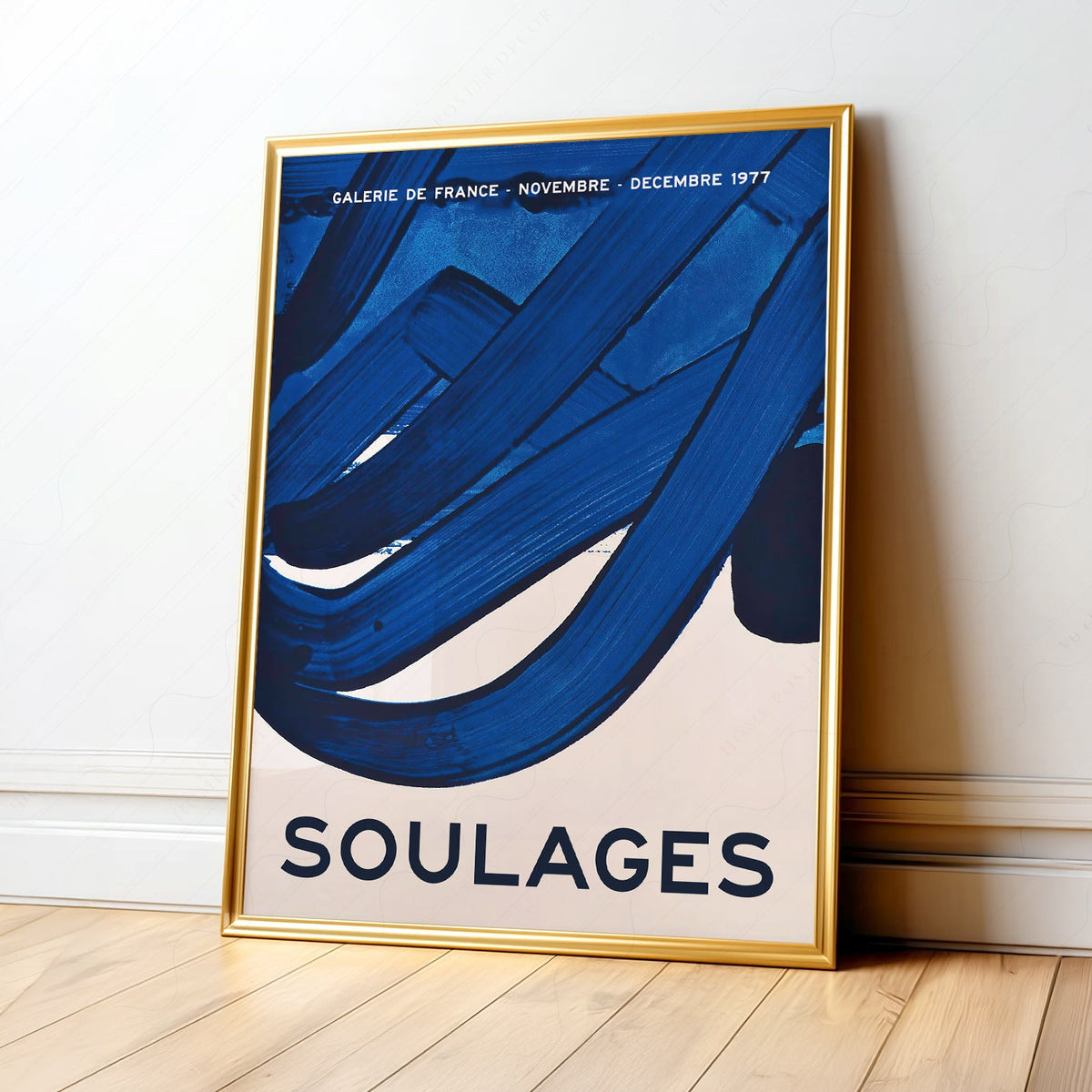 Affiche d'exposition Pierre Soulages Galerie de France 1977 – Impression d'art abstrait