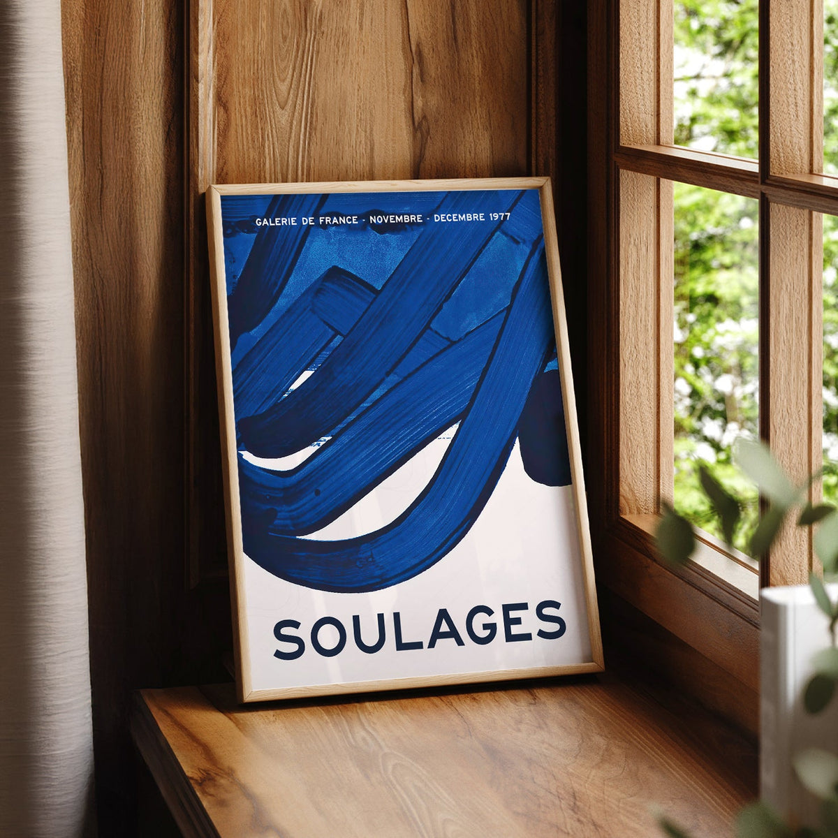 Affiche d'exposition Pierre Soulages Galerie de France 1977 – Impression d'art abstrait