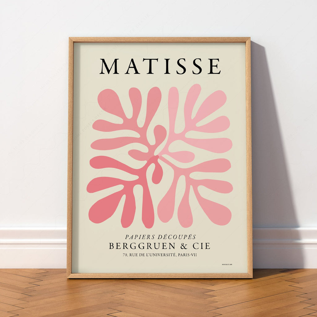 Henri Matisse Pink Coral Cut-Out Print – Modern Abstract Wall Art