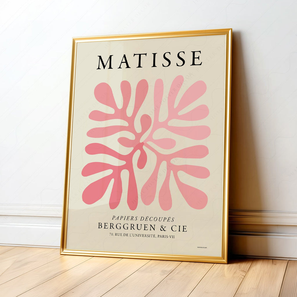 Henri Matisse Pink Coral Cut-Out Print – Modern Abstract Wall Art