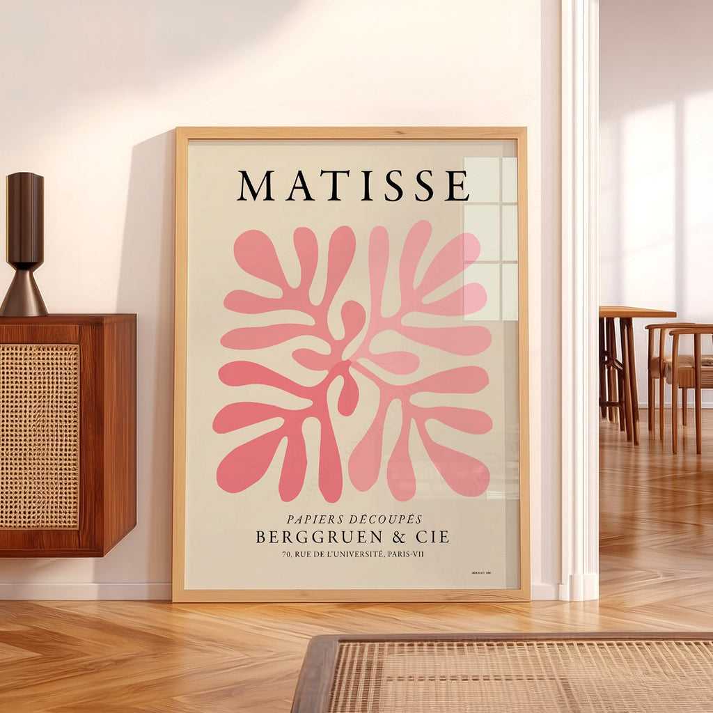 Henri Matisse Pink Coral Cut-Out Print – Modern Abstract Wall Art