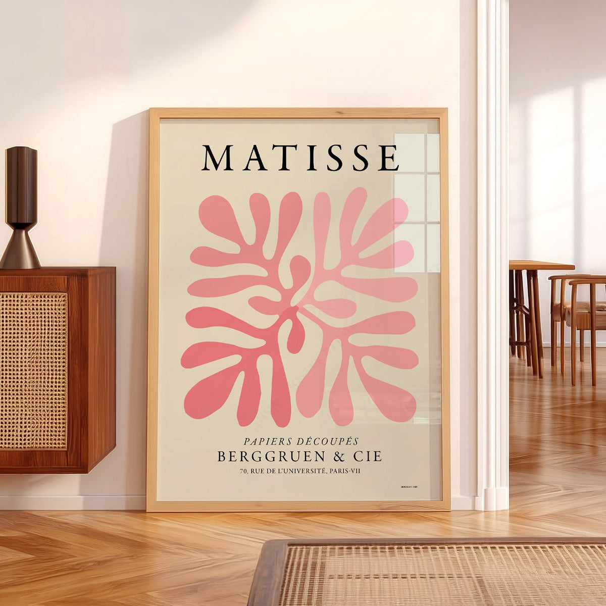 Henri Matisse Pink Coral Cut-Out Print – Modern Abstract Wall Art