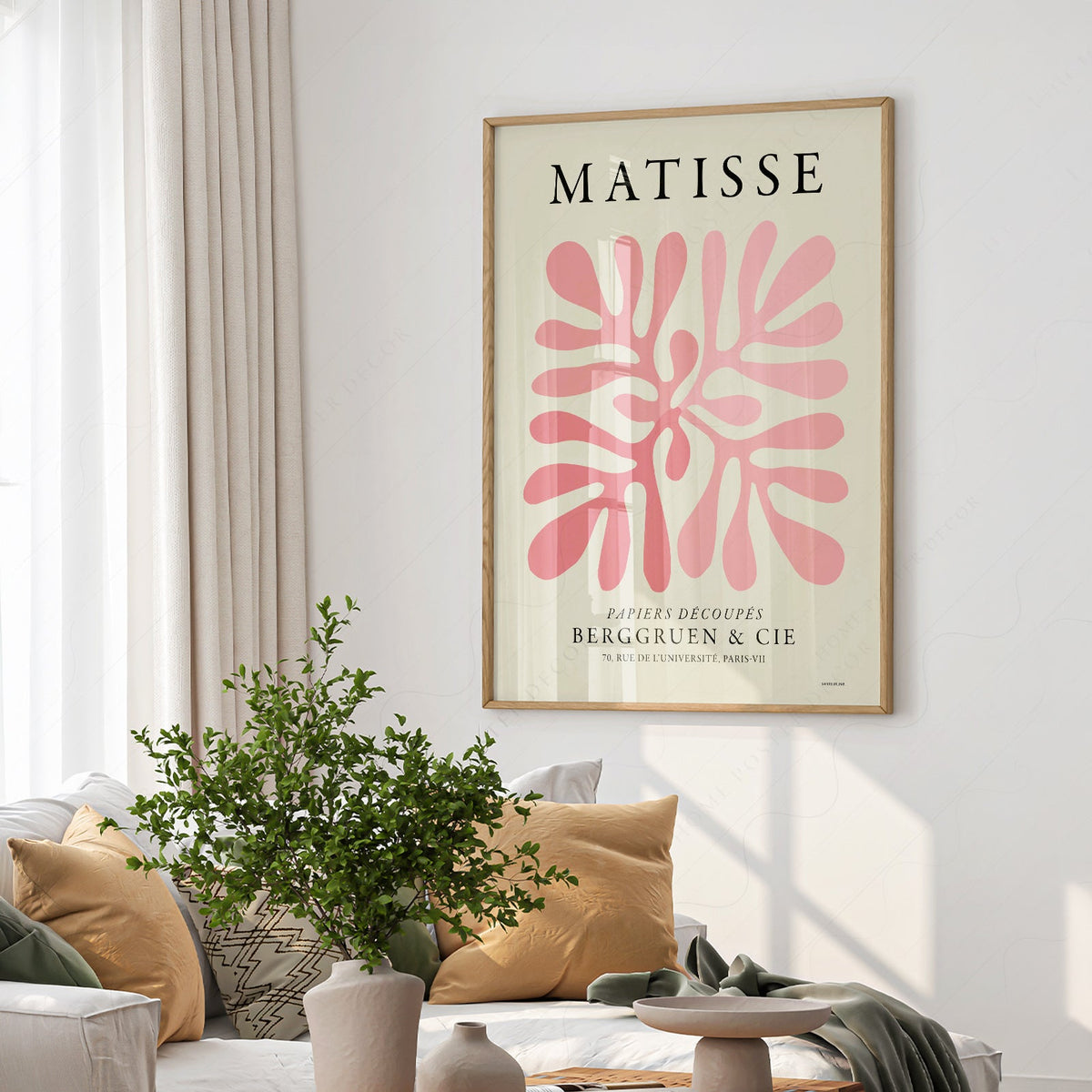 Henri Matisse Pink Coral Cut-Out Print – Modern Abstract Wall Art
