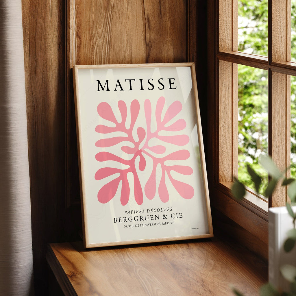 Henri Matisse Pink Coral Cut-Out Print – Modern Abstract Wall Art