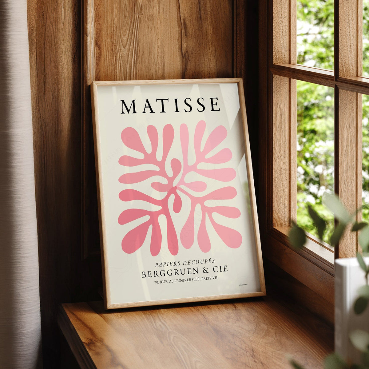 Henri Matisse Pink Coral Cut-Out Print – Modern Abstract Wall Art