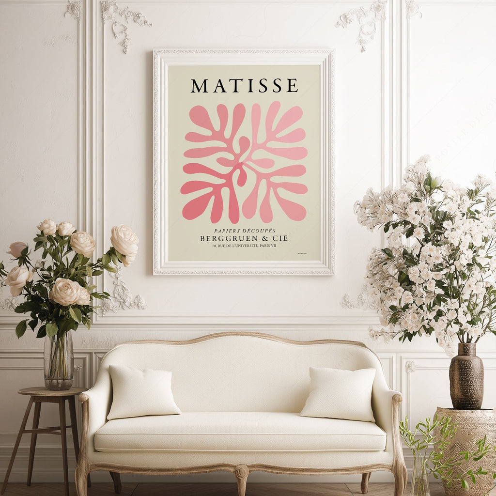 Henri Matisse Pink Coral Cut-Out Print – Modern Abstract Wall Art