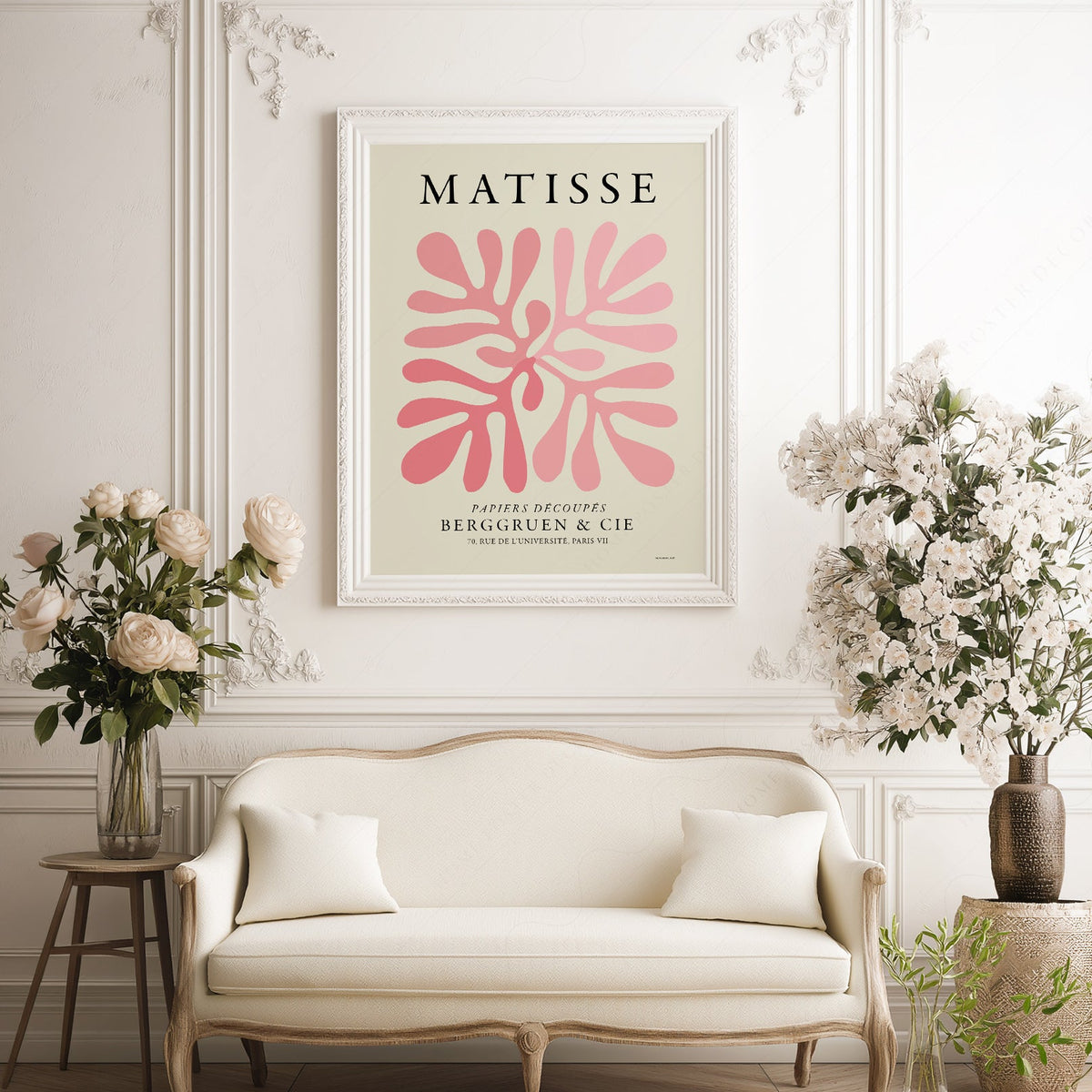 Henri Matisse Pink Coral Cut-Out Print – Modern Abstract Wall Art