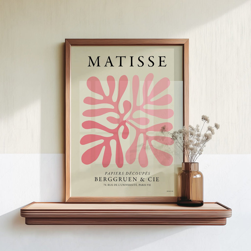 Henri Matisse Pink Coral Cut-Out Print – Modern Abstract Wall Art