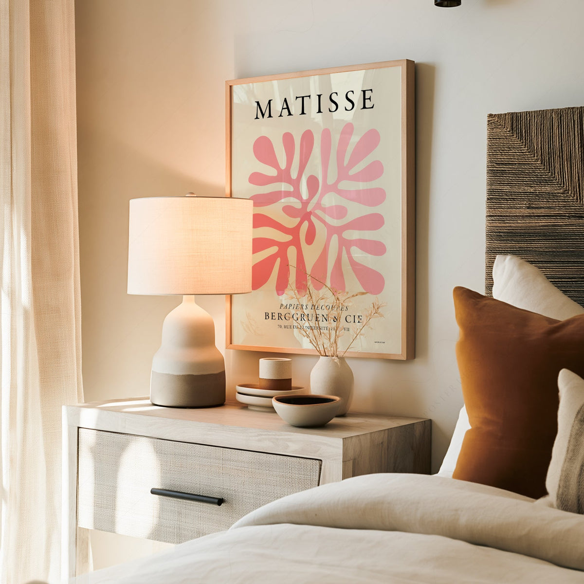Henri Matisse Pink Coral Cut-Out Print – Modern Abstract Wall Art
