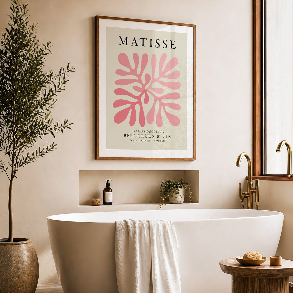 Henri Matisse Pink Coral Cut-Out Print – Modern Abstract Wall Art