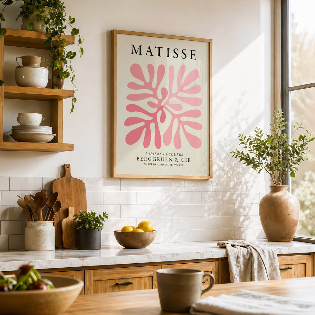 Henri Matisse Pink Coral Cut-Out Print – Modern Abstract Wall Art