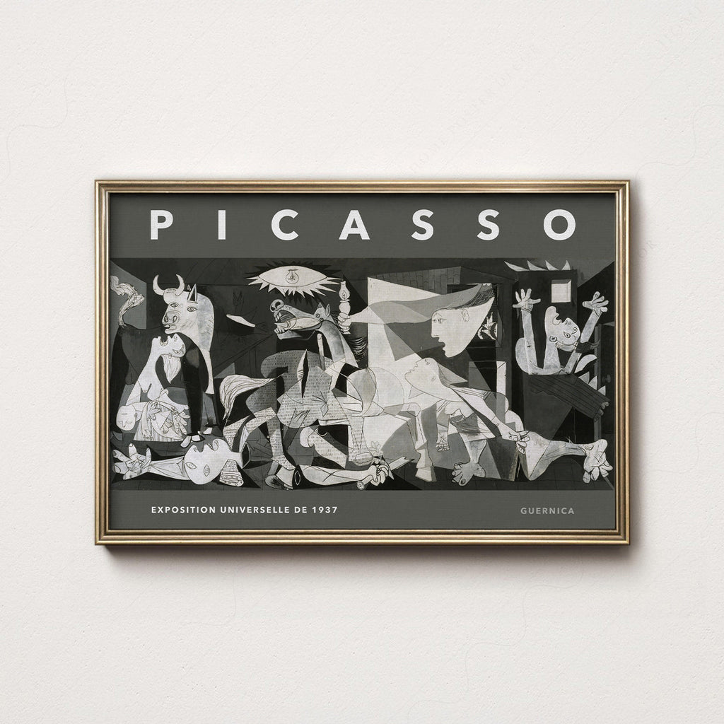 Pablo Picasso Guernica Exhibition Poster – Modern Cubist Wall Art
