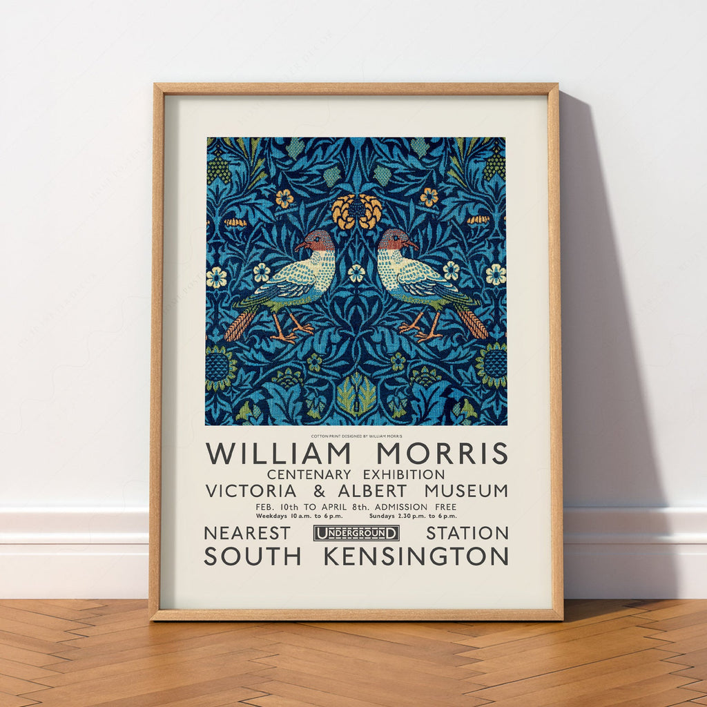 William Morris Bird Exhibition Poster – V&A Museum Art Print Wall Decor