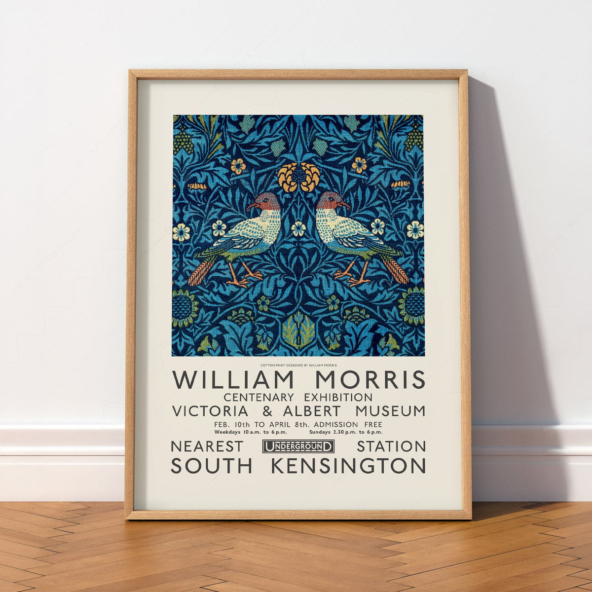 William Morris Bird Exhibition Poster – V&A Museum Art Print Wall Decor