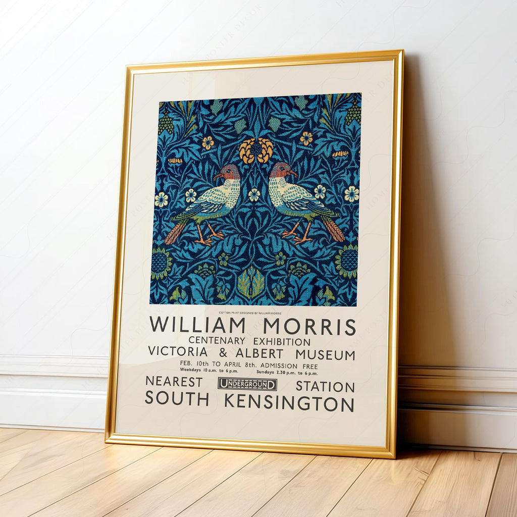 William Morris Bird Exhibition Poster – V&A Museum Art Print Wall Decor