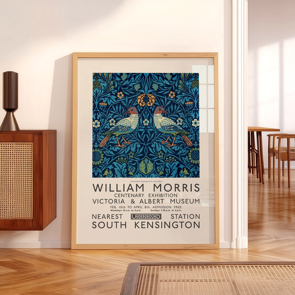William Morris Bird Exhibition Poster – V&A Museum Art Print Wall Decor