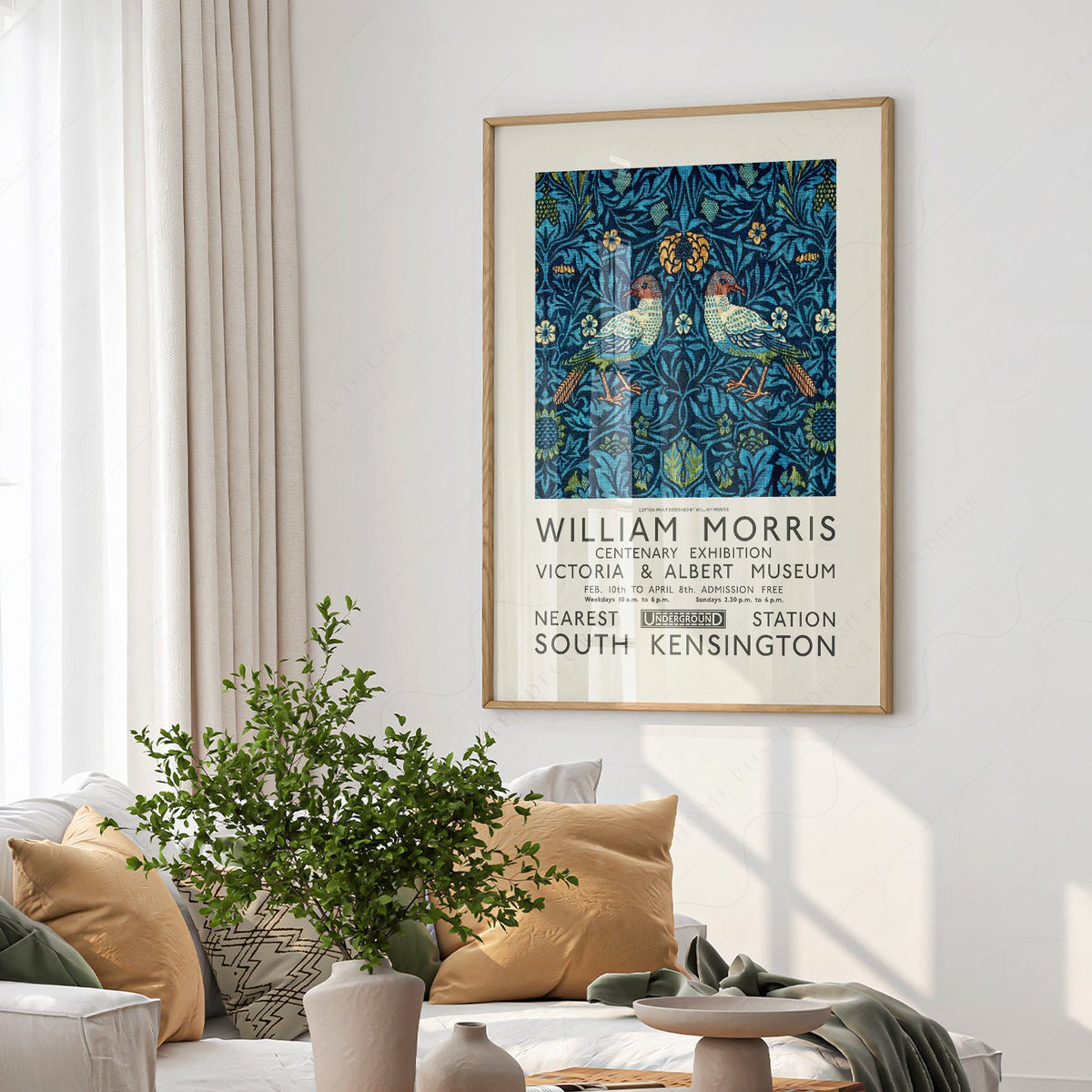 William Morris Bird Exhibition Poster – V&A Museum Art Print Wall Decor