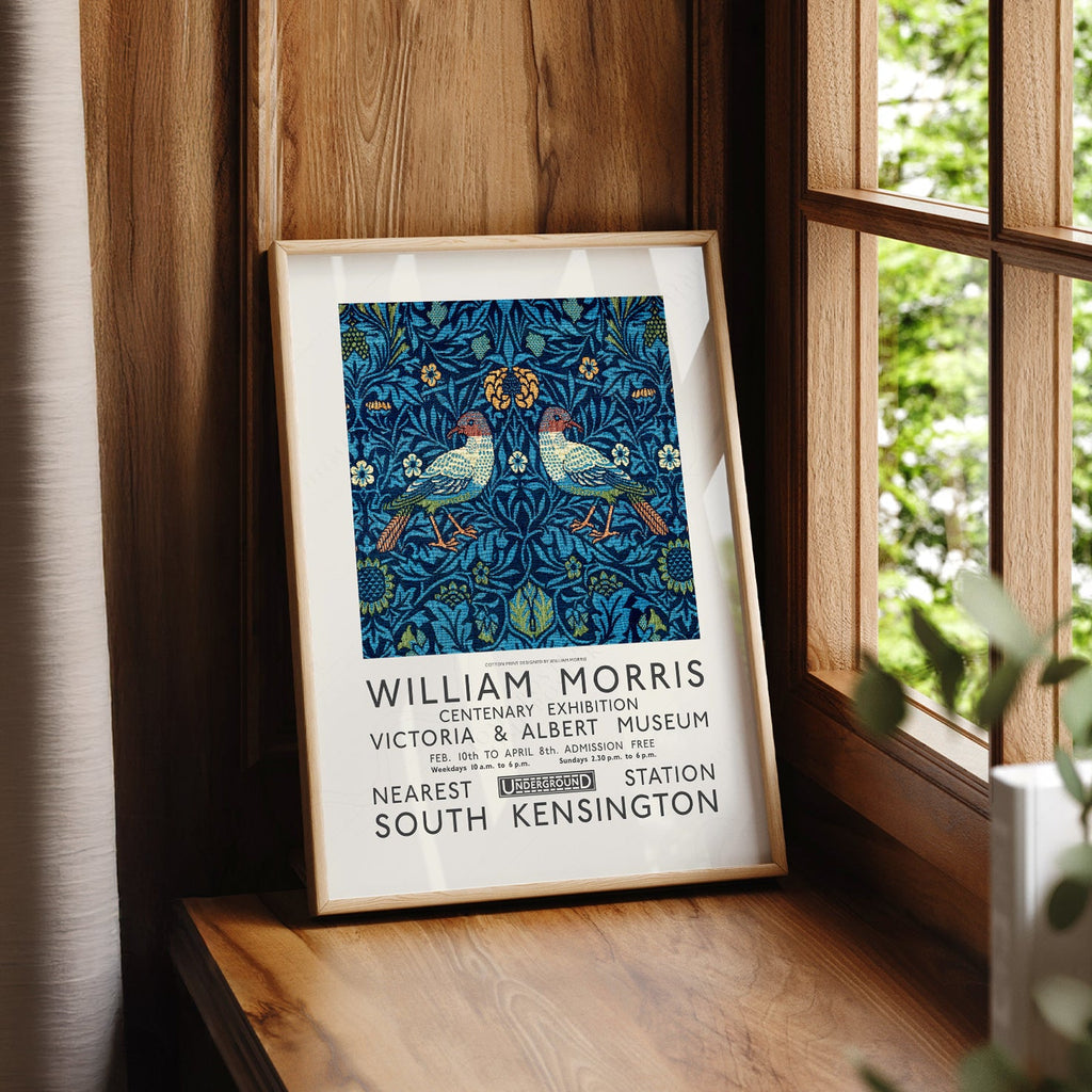 William Morris Bird Exhibition Poster – V&A Museum Art Print Wall Decor