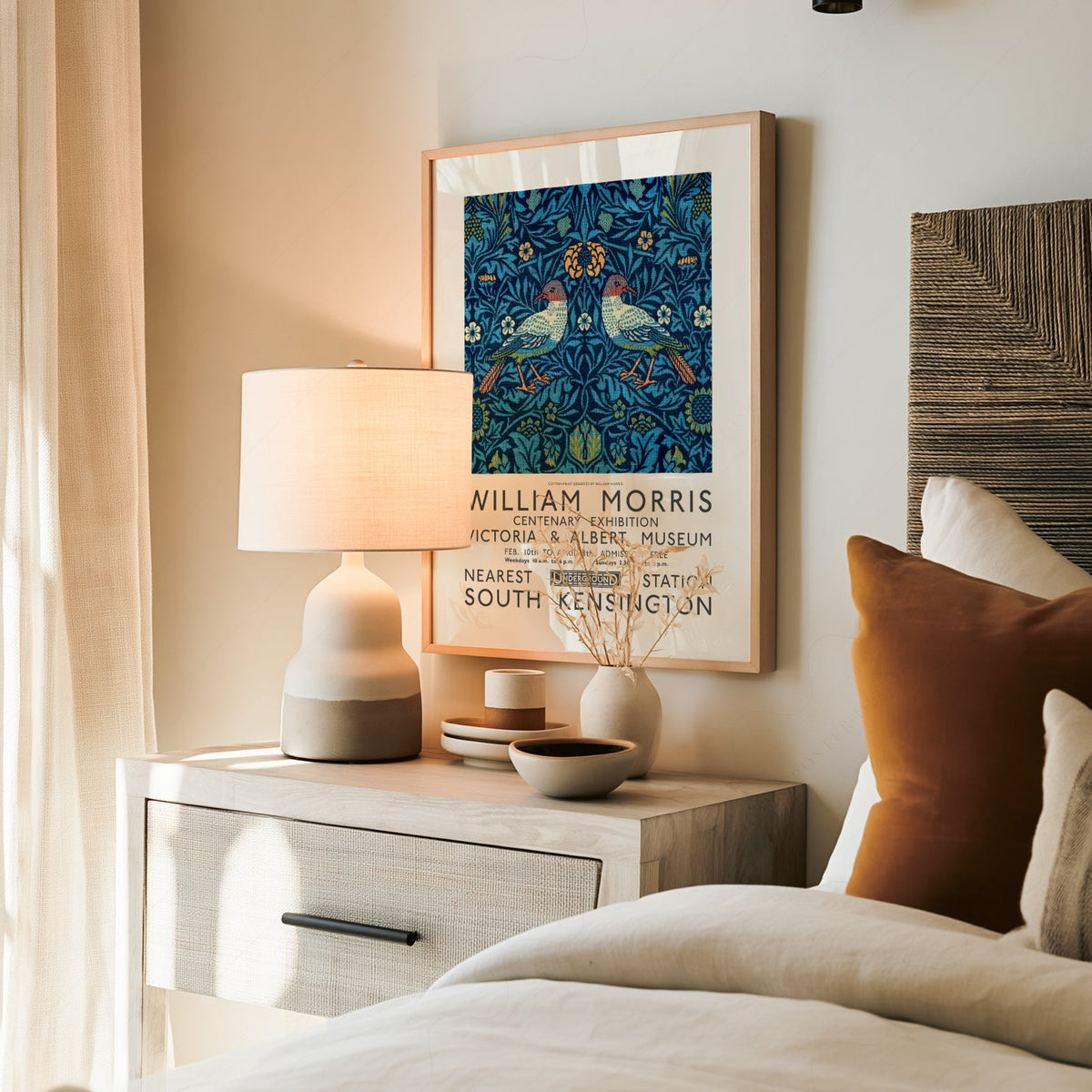 William Morris Bird Exhibition Poster – V&A Museum Art Print Wall Decor