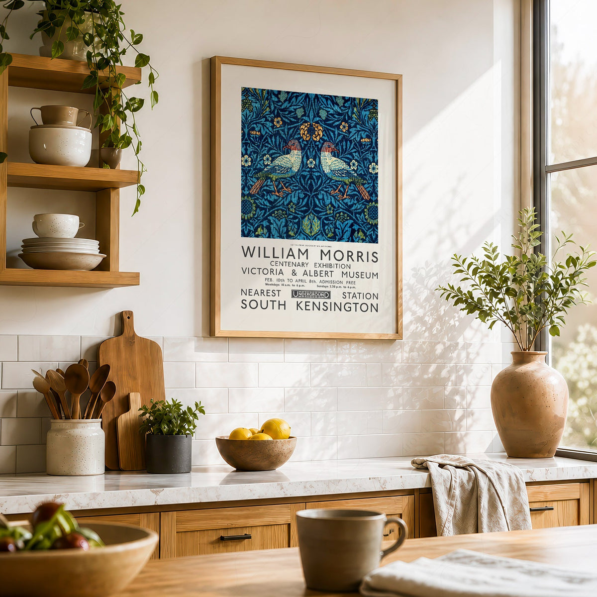 William Morris Bird Exhibition Poster – V&A Museum Art Print Wall Decor