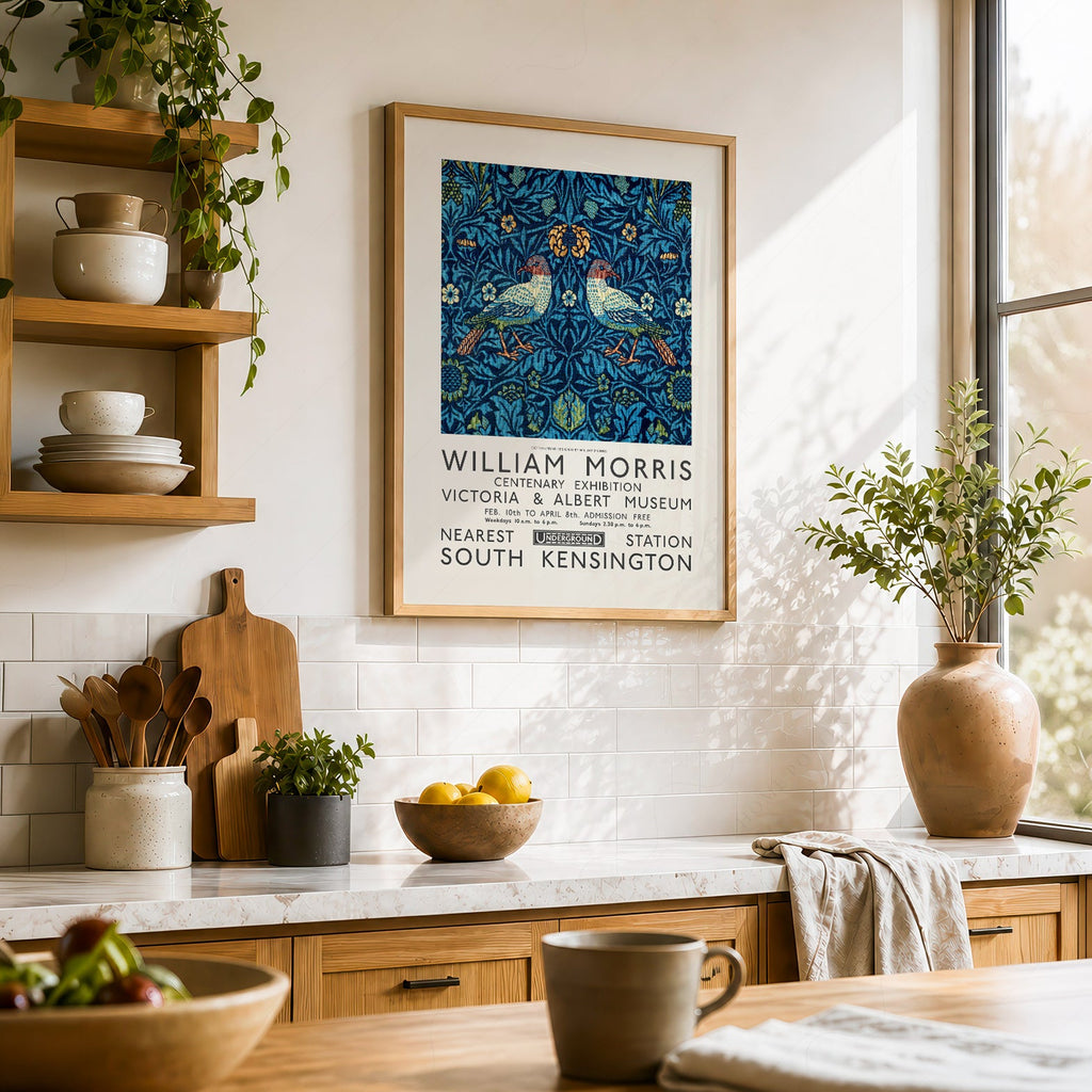 William Morris Bird Exhibition Poster – V&A Museum Art Print Wall Decor