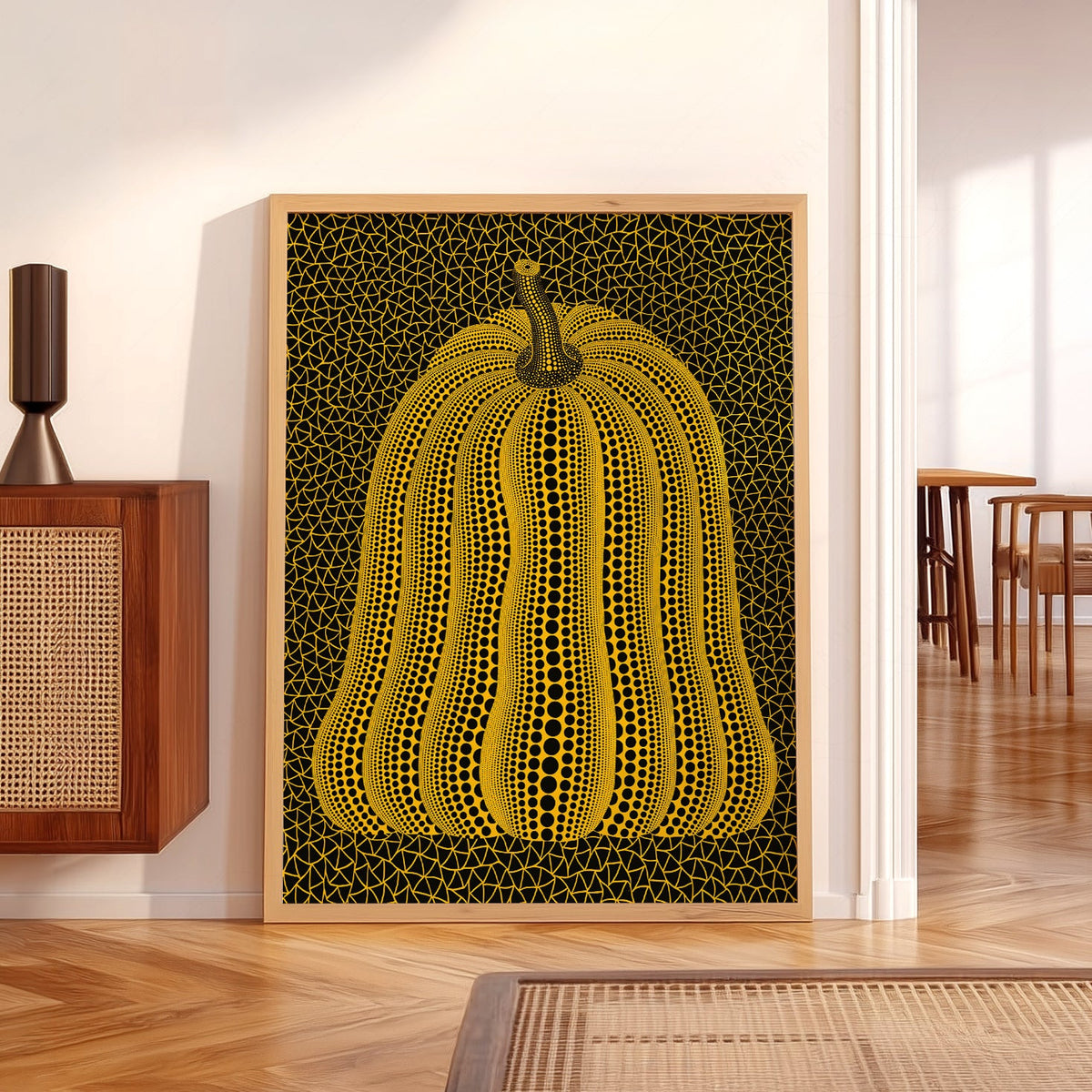 Yayoi Kusama Pumpkin Print – Dots and Nets Japanese Contemporary Art Poster