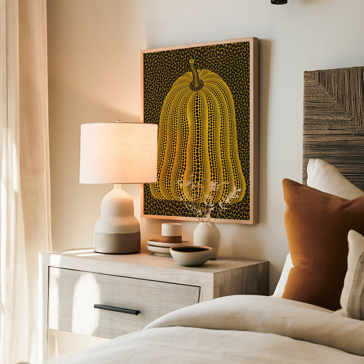 Yayoi Kusama Pumpkin Print – Dots and Nets Japanese Contemporary Art Poster