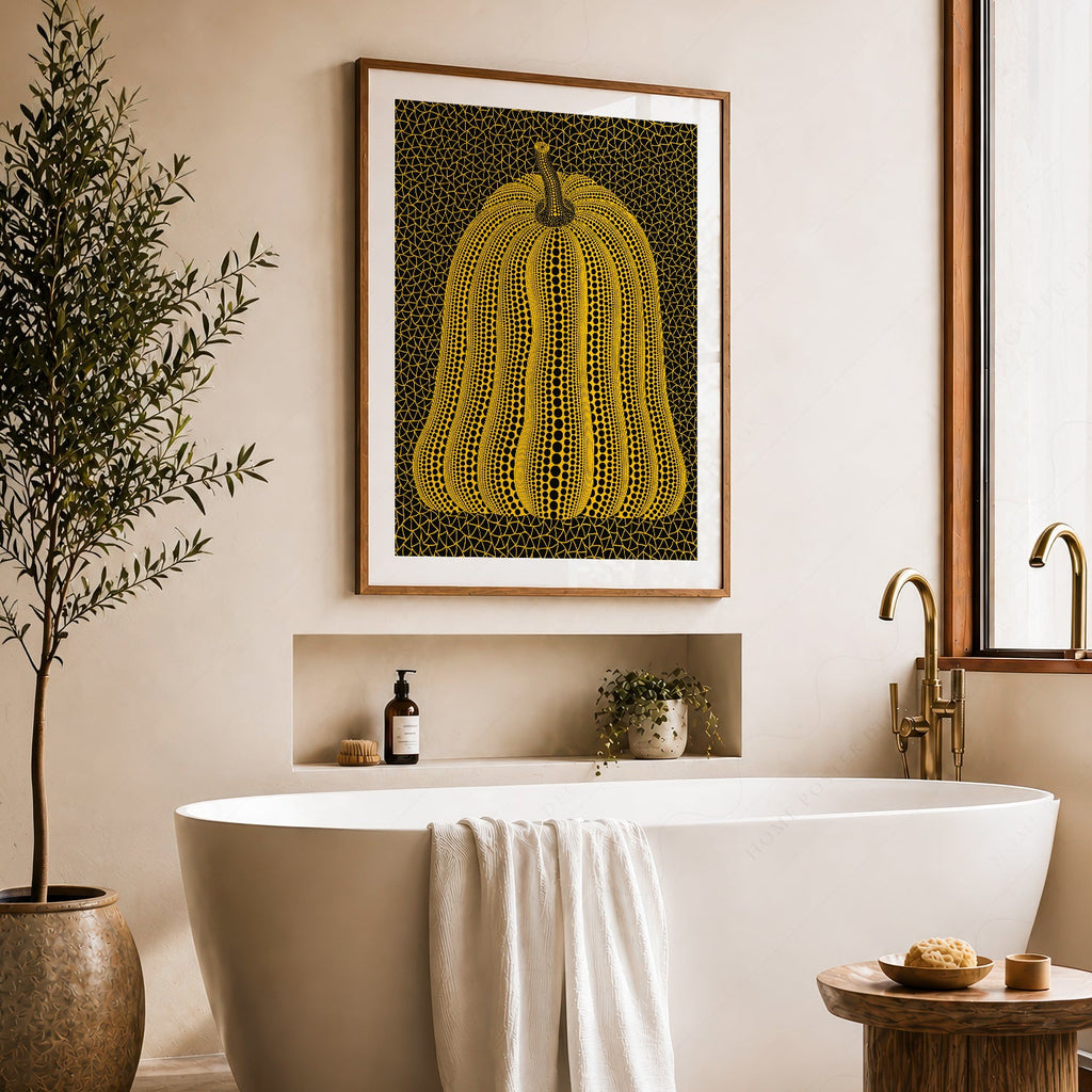 Yayoi Kusama Pumpkin Print – Dots and Nets Japanese Contemporary Art Poster
