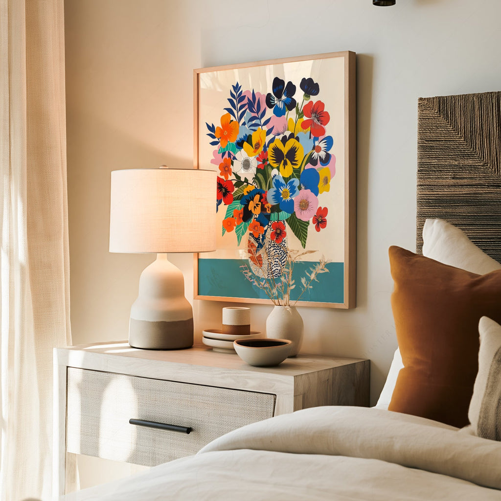 Fleurs du Jardin Flower Bouquet Art Print – Colorful Botanical Poster