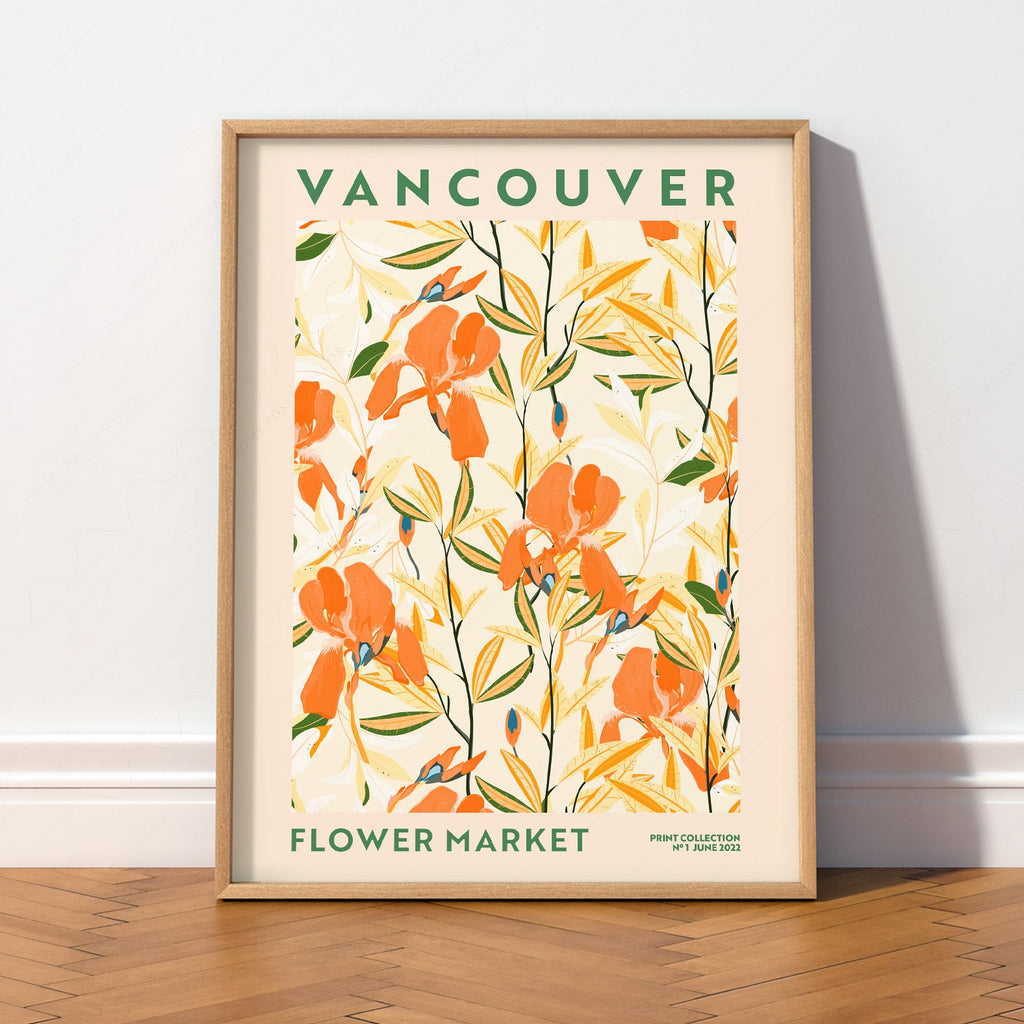 Vancouver Flower Market Print – Botanical Wall Art Poster for Modern Decor