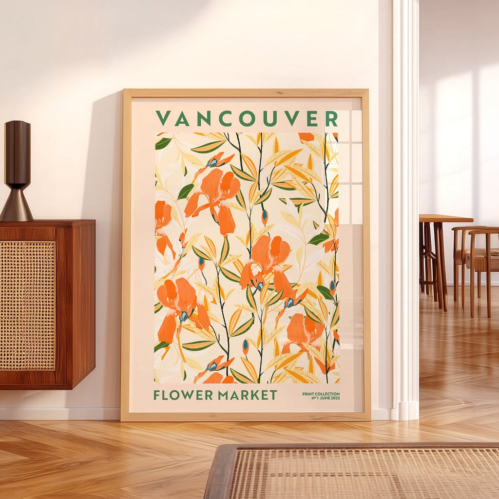 Vancouver Flower Market Print – Botanical Wall Art Poster for Modern Decor