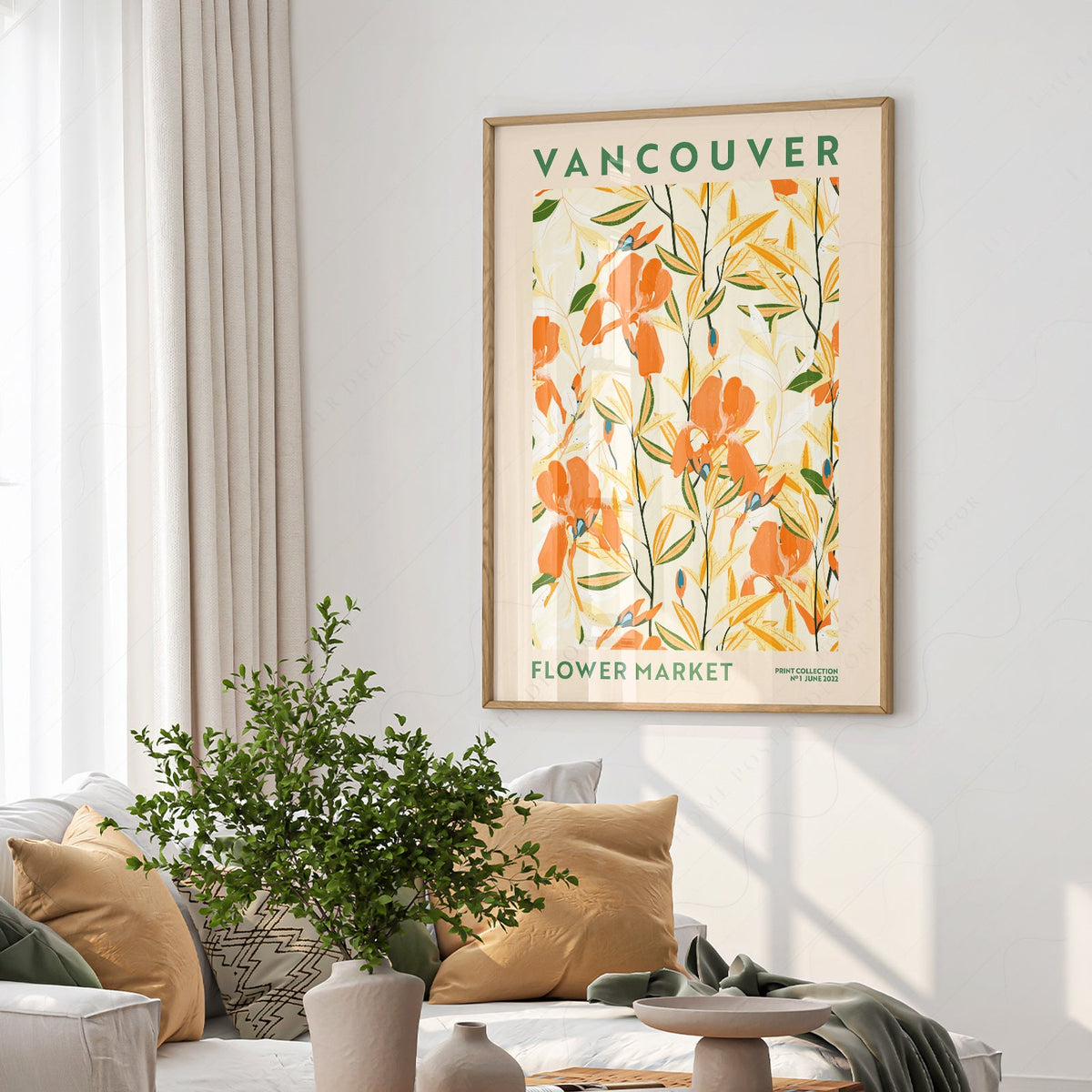 Vancouver Flower Market Print – Botanical Wall Art Poster for Modern Decor