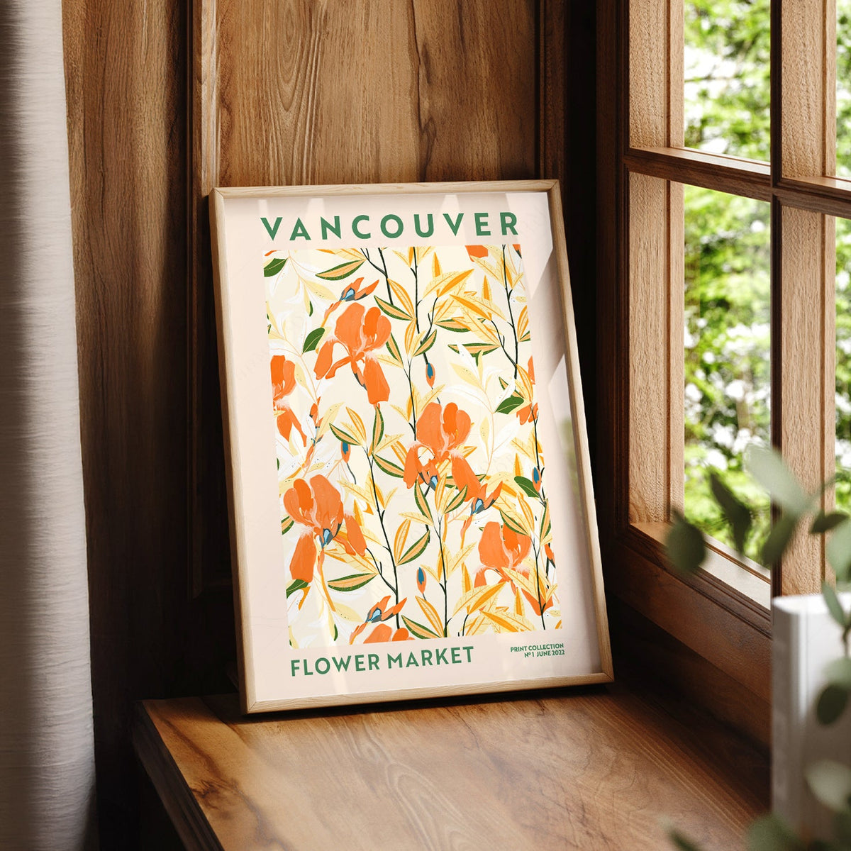 Vancouver Flower Market Print – Botanical Wall Art Poster for Modern Decor