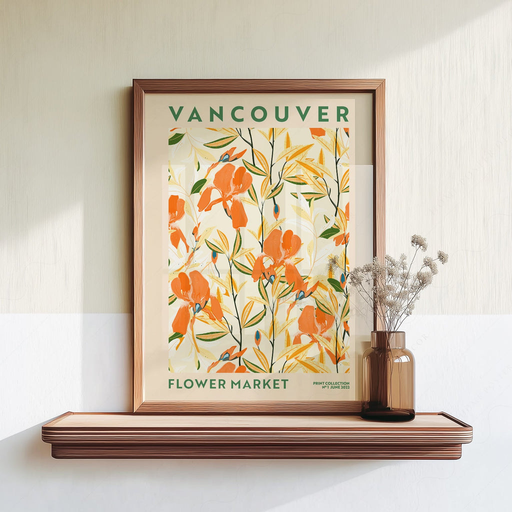 Vancouver Flower Market Print – Botanical Wall Art Poster for Modern Decor