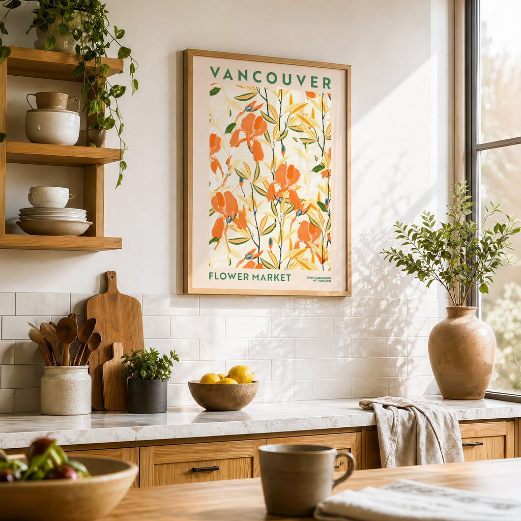 Vancouver Flower Market Print – Botanical Wall Art Poster for Modern Decor